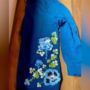 Loft Embroidered Floral Sweater EUC